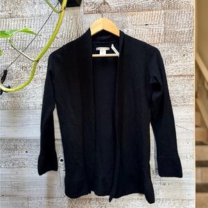Max Studio | 100% Extre Fine Merino Wool Open Cardigan - Women's S, Black